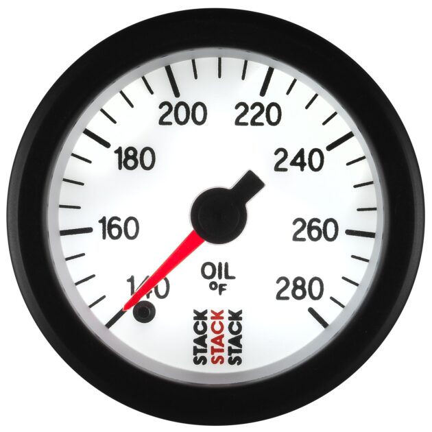 OIL TEMP, PRO STEPPER MOTOR, 52MM, WHT, 140-280 Farinihieht, 1/8 in. NPTF MALE