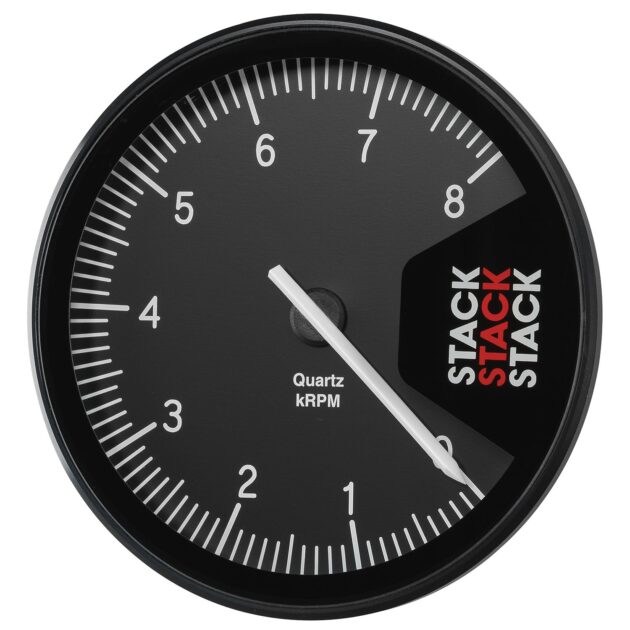 TACHOMETER, PROFESSIONAL, ACTION REPLAY, 125MM, BLK, 0-8K RPM