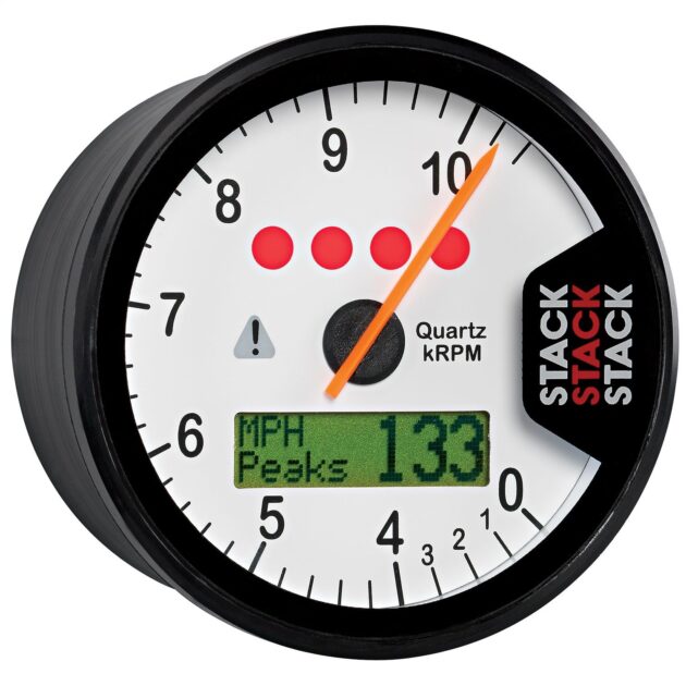 DISPLAY TACHOMETER, WHITE, 0-4-10.5K RPM