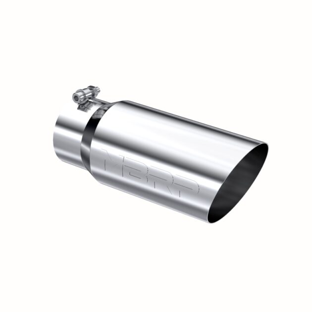 MBRP Exhaust Tip; 5in. O.D. Angled Single Walled 4in. inlet 12in. length; T304