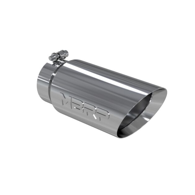 MBRP Exhaust Tip; 5in. O.D. Dual Wall Angled 4in. inlet 12in. length; T304