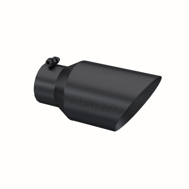 MBRP Exhaust Tip; 6in. O.D. Dual Wall Angled 4in. inlet 12in. length-Black Coated