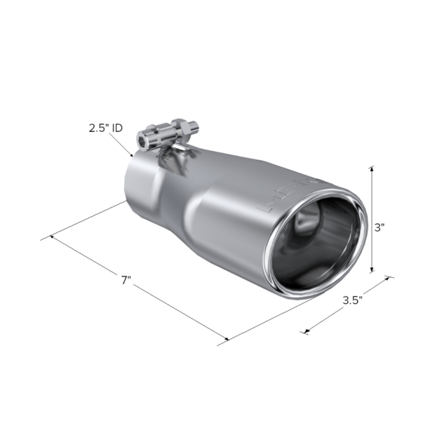 MBRP Exhaust Tip; 3 in. O.D. Oval 2in. inlet 7 1/16in. length; T304