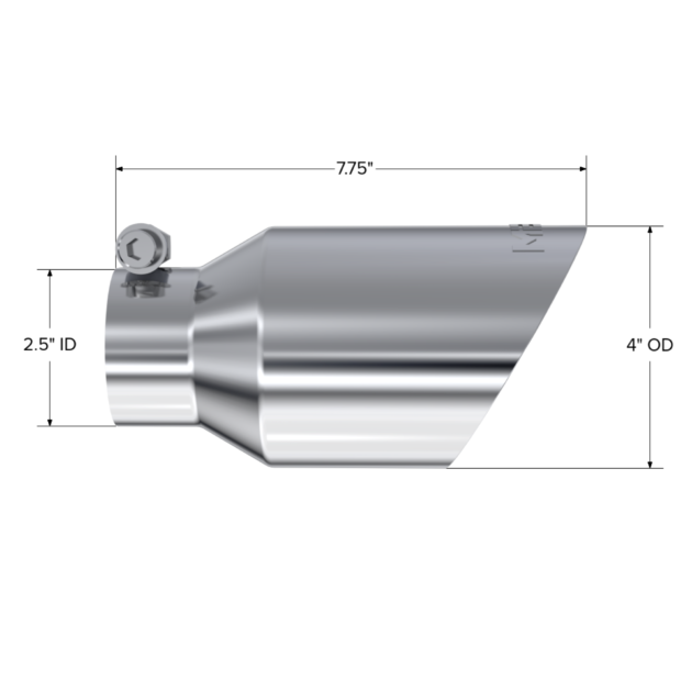MBRP Exhaust Tip; 4in. O.D.; Dual Wall Angled; 2in. inlet; 8in. length; T304