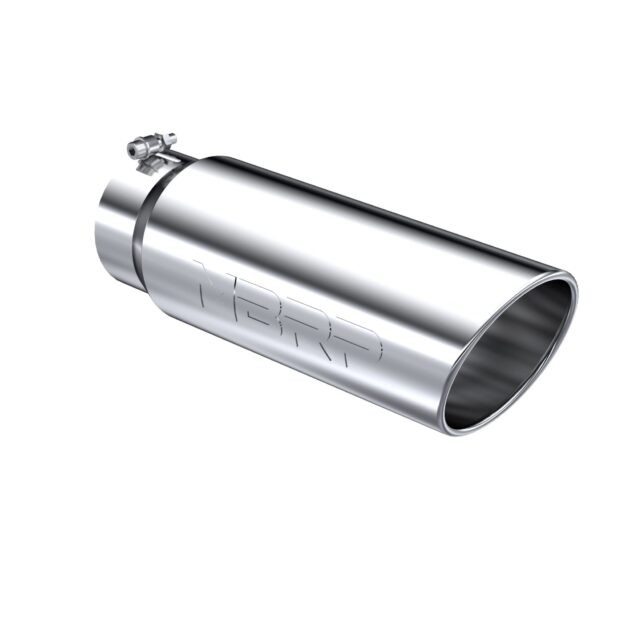 MBRP Exhaust Tip; 6in. O.D.; Angled Rolled End; 5in. inlet 18in. in length; T304