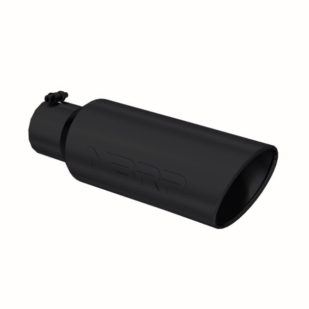 MBRP Exhaust Tip; 6in. O.D.; Rolled end; 4in. inlet 18in. in length; Black Coated