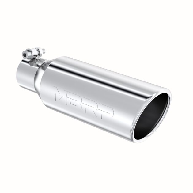 MBRP Exhaust 4in. OD; 2.5in. inlet; 12in. in length; Angled cut Rolled End; Clampless-no weld T304