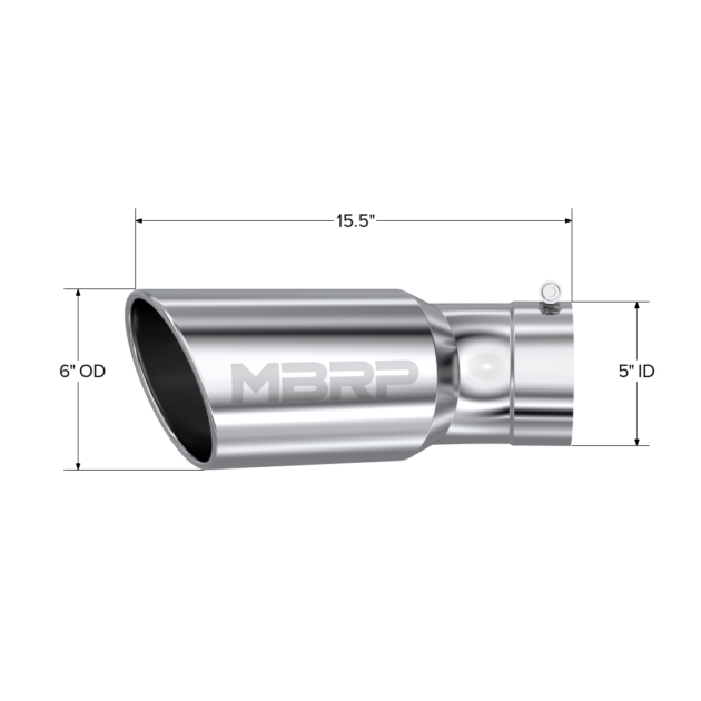 MBRP Exhaust 6" OD, Angle Rolled with 30° Bend Tip
