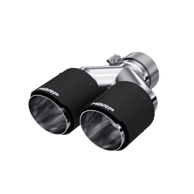 MBRP Exhaust Tip; 4in OD Out; 3in ID; 9.87in Length; Dual Wall; Carbon Fiber