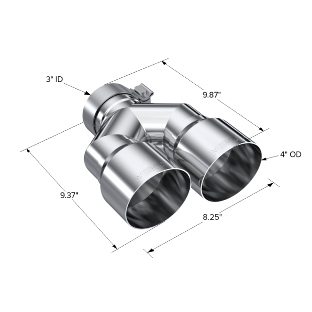 MBRP Exhaust Tip; 4in OD Out; 3in ID; 9.87in Length; Single Wall; Carbon Fiber