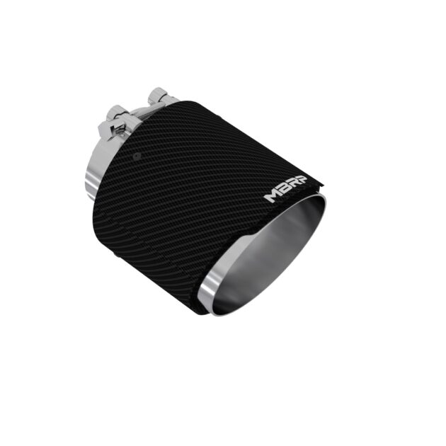 MBRP Exhaust Tip; 5in OD Out; 3in ID; 6.13in Length; Angle Cut; Dual Wall; Carbon Fiber