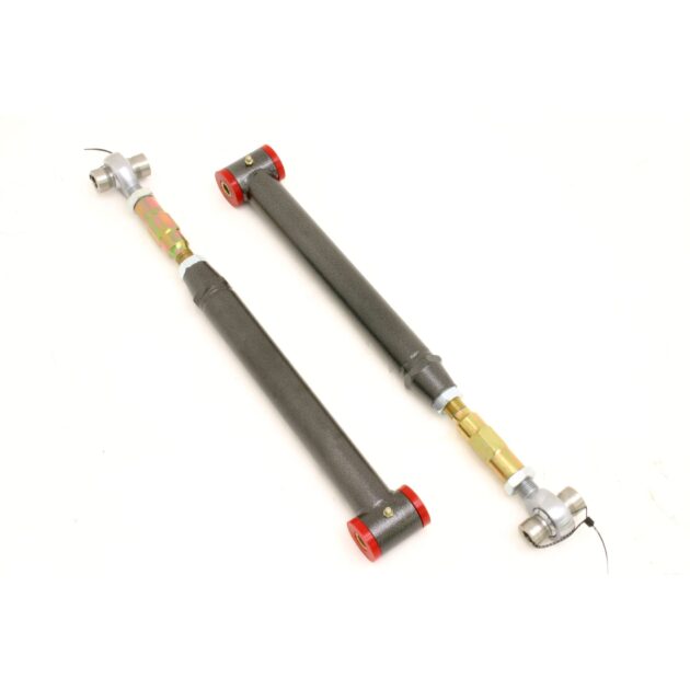 Lower Control Arms, DOM, On-car Adjustable, Polyurethane & Rod End Combo