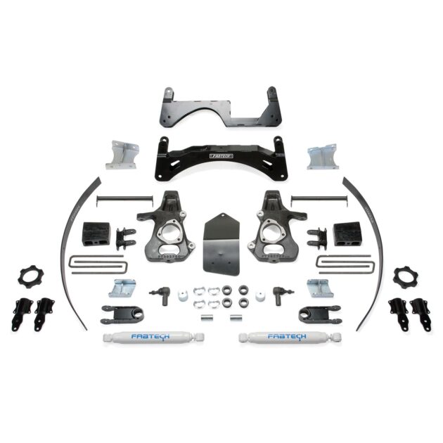 Fabtech 6" BASIC SYS W/ PERF SHKS 14-18 GM C/K1500 P/U W/ OE FORG STL UCA