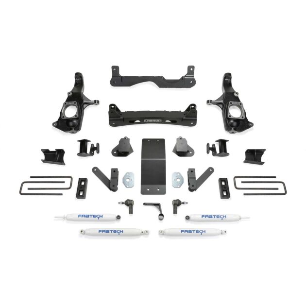 Fabtech 4" BASIC SYS W/PERF SHKS 2011-19 GM 3500HD 2WD/4WD