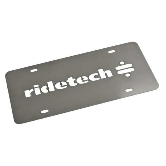 Ridetech license plate, stainless steel.