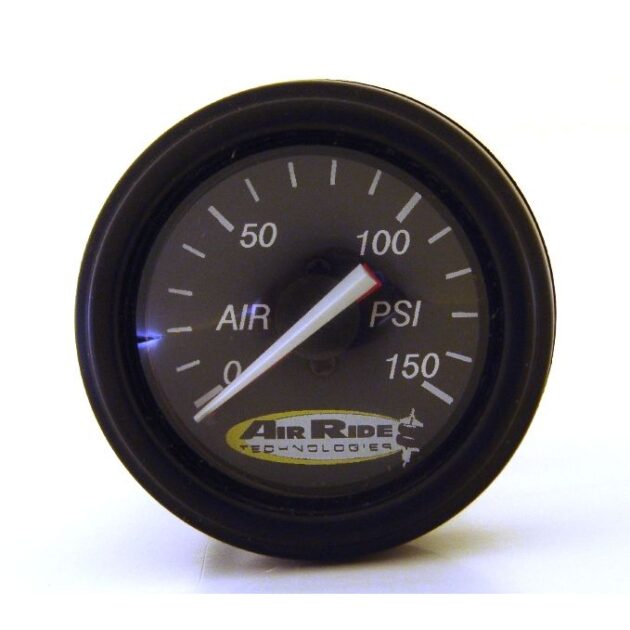 Air Pressure Gauge, Dual Needle, Black Face - 150psi.