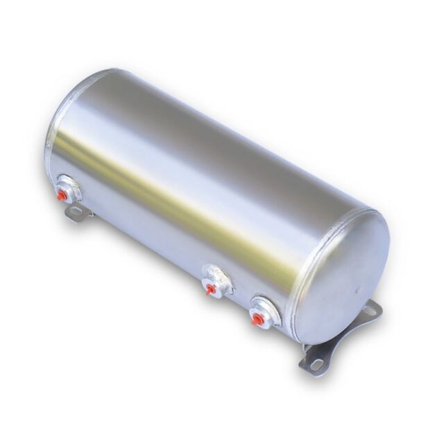 3 gallon aluminum air tank with two 1/4" npt ports and one 1/8" npt port.