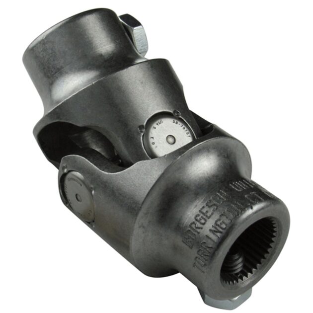 Borgeson - Steering U-Joint - P/N: 011262 - Steel single steering universal joint. Fits 9/16 in.-36 Spline X 5/8 in. Smooth bore.