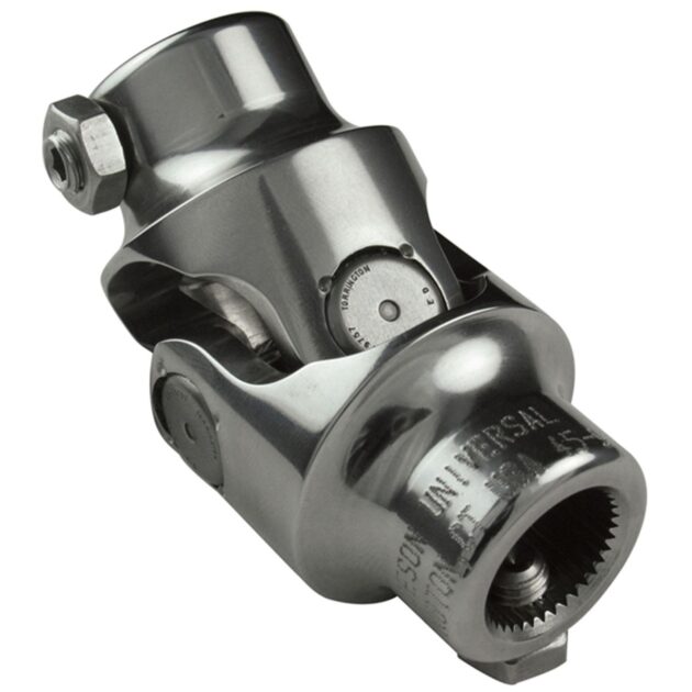 Borgeson - Steering U-Joint - P/N: 123449 - Polished stainless steel single steering universal joint. Fits 3/4 in.-36 Spline X 3/4 in. Double-D.