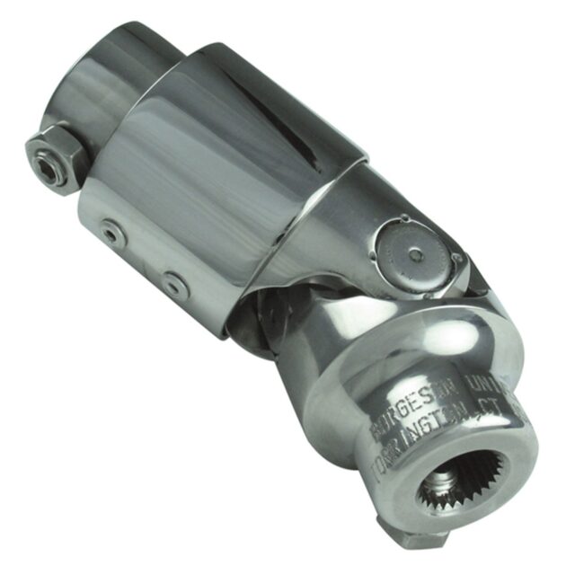 Borgeson - Vibration Reducer - P/N: 163412 - Polished stainless steel single universal joint and vibration reducer combination. Fits 3/4 in.-36 Spline X 9/16 in.-36 Spline.