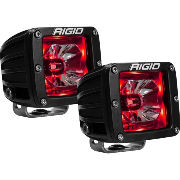 RIGID Radiance Pod With Red Backlight, Surface Mount, Black Housing, Pair