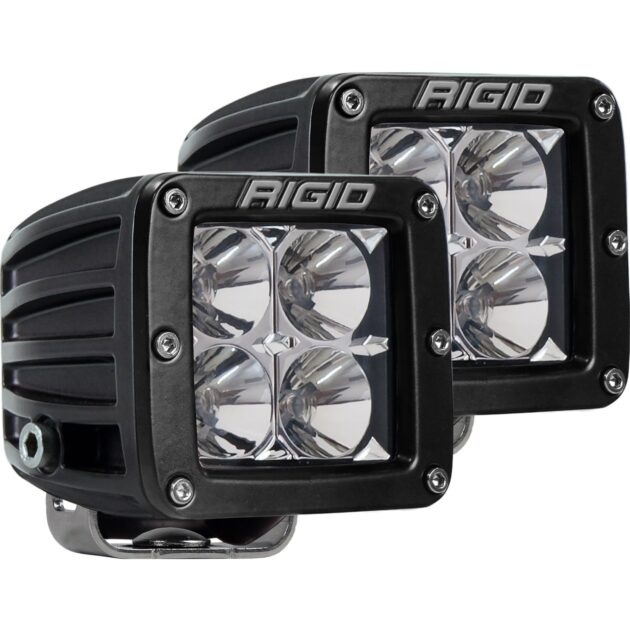 RIGID D-Series PRO LED Light, Flood Optic, Amber, Surface Mount, Pair