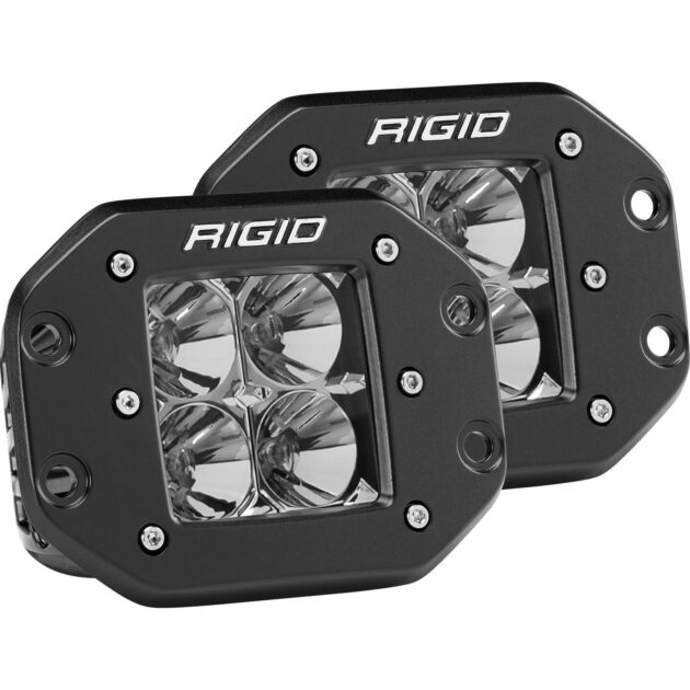 RIGID D-Series PRO LED Light, Flood Optic, Flush Mount, Pair