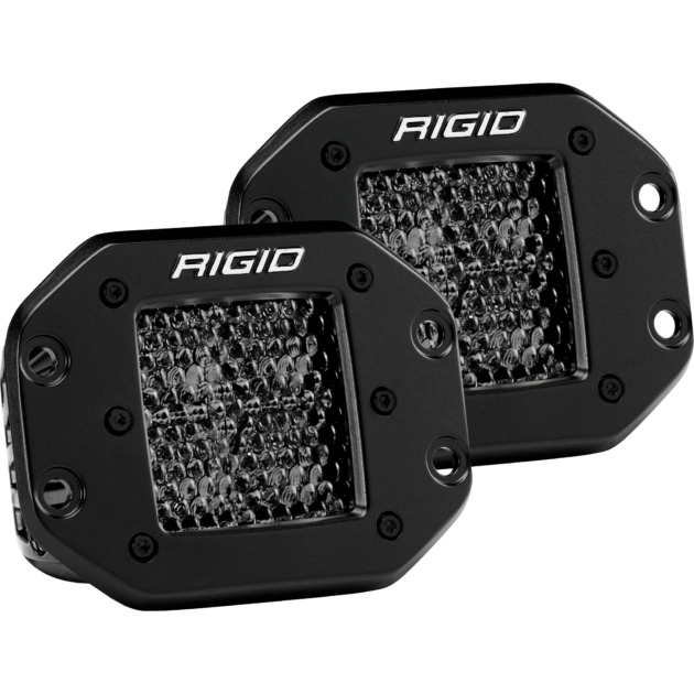 RIGID D-Series PRO Midnight Edition, Spot Diffused, Flush Mount, Pair