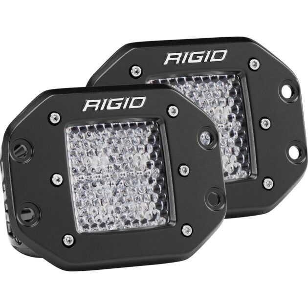 RIGID D-Series PRO LED Light, Diffused Lens, Flush Mount, Pair