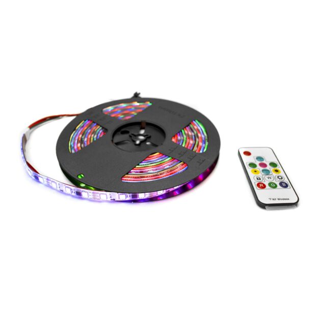 24ft 8-Meter 5050 RGB Chasing Function Strip Lighting and Controller - IP67 Rated with Weatherproof Sleeve