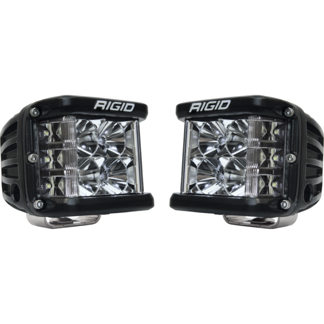 RIGID D-SS PRO Side Shooter, Flood Optic, Surface Mount, Black Housing, Pair