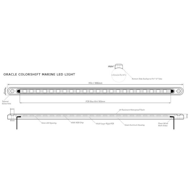 2910-333 - ORACLE ColorSHIFT Marine LED Tube Mount Light