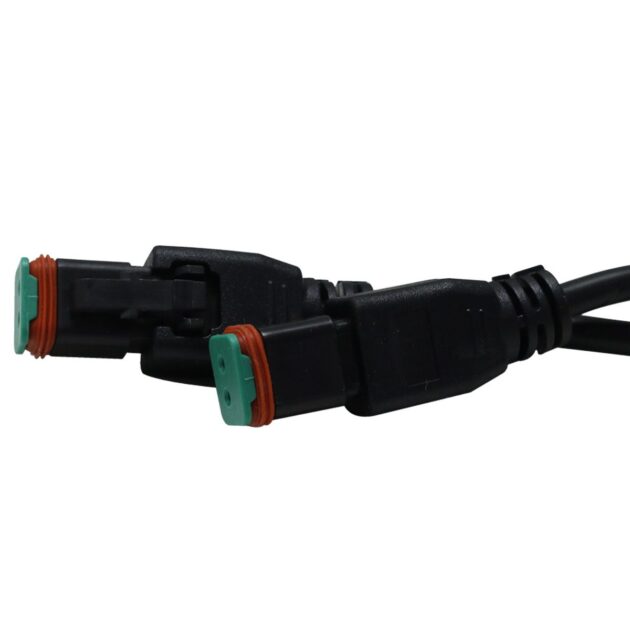 Heavy Duty 2-Output Deutsch Connector Auxiliary Light Switch Shielded Harness With 12 Volt Input and Relay