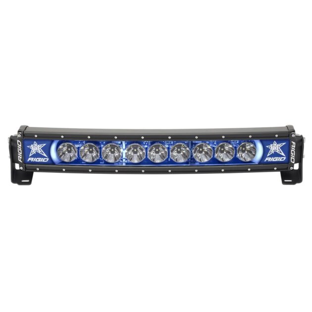 RIGID Radiance Plus Curved Bar, Broad-Spot Optic, 20 Inch With Blue Backlight