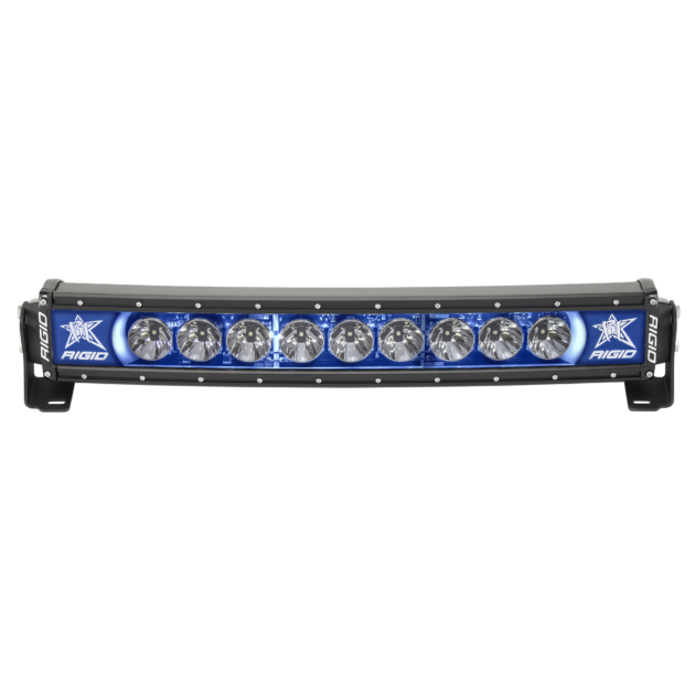 RIGID Radiance Plus Curved Bar, Broad-Spot Optic, 20 Inch With Blue Backlight