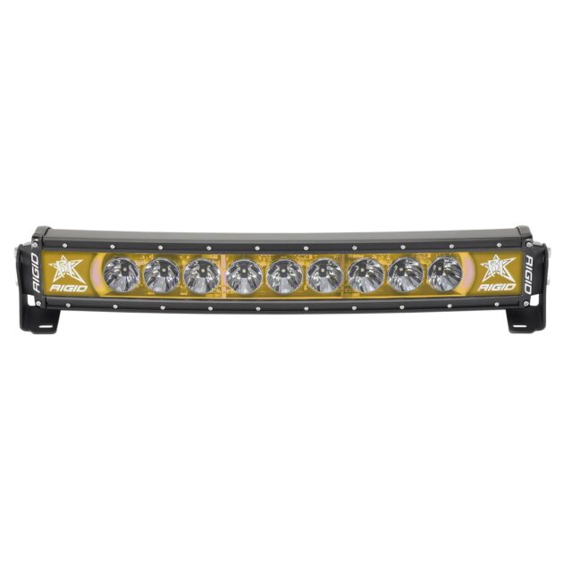 RIGID Radiance Plus Curved Bar, Broad-Spot Optic, 20 Inch With Amber Backlight