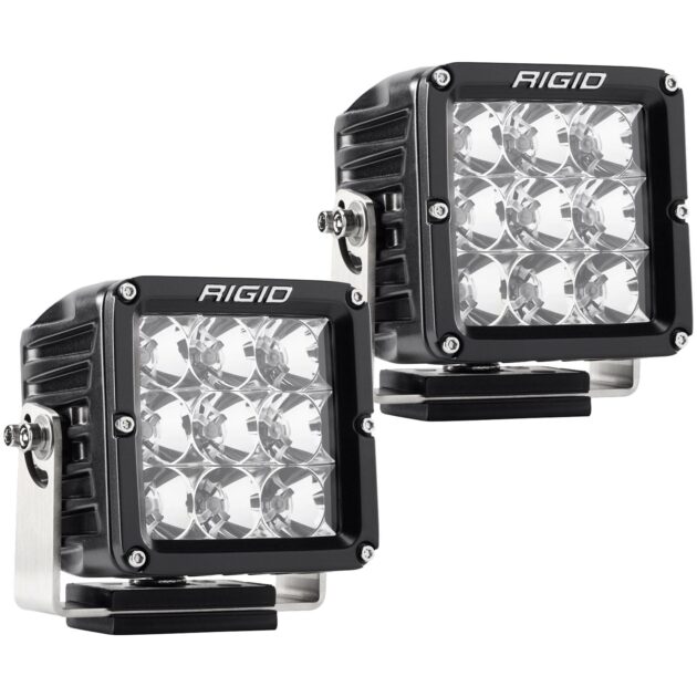 RIGID D-XL PRO LED Light, Flood Optic, Surface Mount, Black Housing, Pair