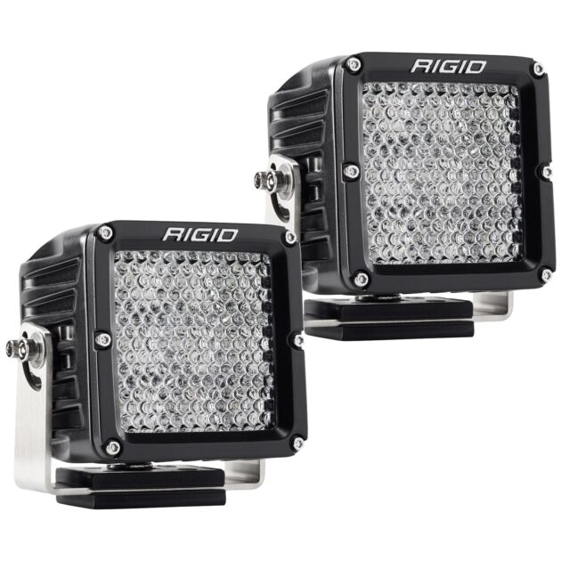 RIGID D-XL PRO LED Light, Flood Diffused, Surface Mount, Black Housing, Pair