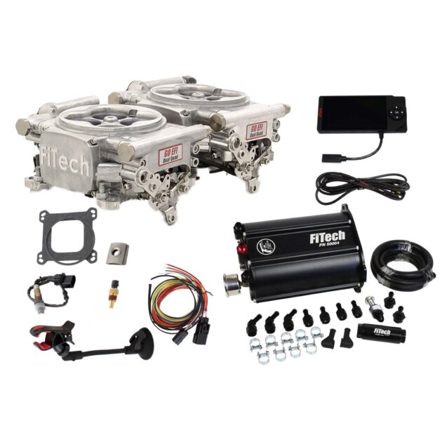FiTech - Go EFI 2x4 625 HP Bright Aluminum EFI System With Force Fuel Delivery Master Kit