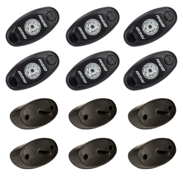 RIGID A-Series LED Universal Rock Light Kit, High Power Cool White, Set Of 6