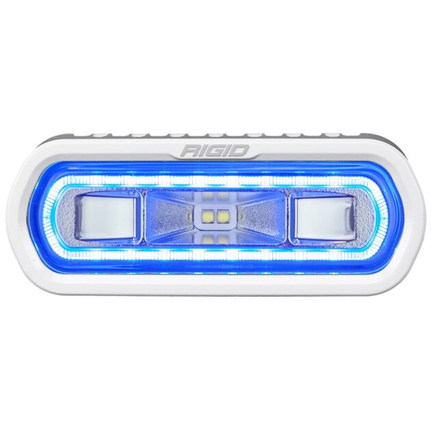 RIGID Industries SR-L Series Marine Spreader Pod 2 Wire Surface Mount White Housing With Blue Halo