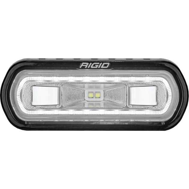 RIGID Industries SR-L Series Marine Spreader Pod 2 Wire Surface Mount Black Housing With White Halo