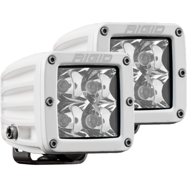 RIGID D-Series PRO LED Light, Spot Optic, Surface Mount, White Housing, Pair