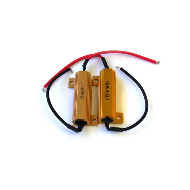 6 Ohm 50W Load Resistors (Pair) - Helps Stop Rapid Flashing on Turn Signals and stop Error Codes