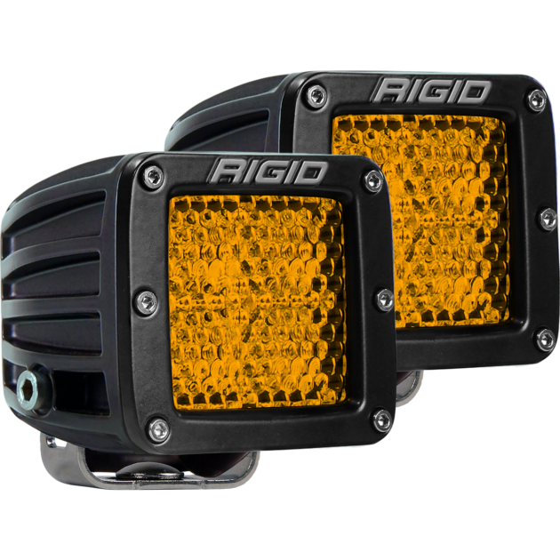 RIGID D-Series Rear Facing Light, High/Low, Amber, Diffused, Surface Mount, Pair