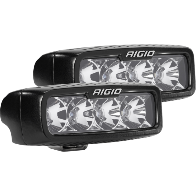 RIGID SR-M Series PRO, Flood Optic, Surface Mount, Black Housing, Pair