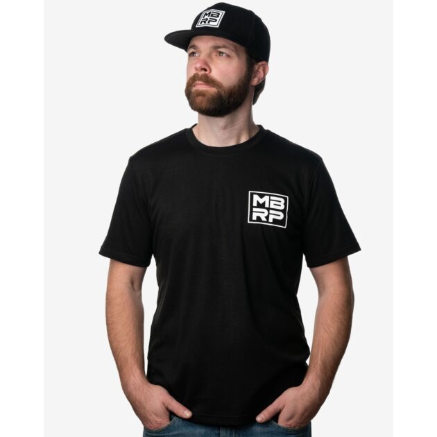 MBRP Exhaust Square Logo T-Shirt; Large Black