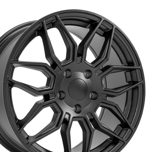 18" Replica Wheel CV03C Fits Chevrolet C7 Corvette 18x8.5 Satin Black Wheel