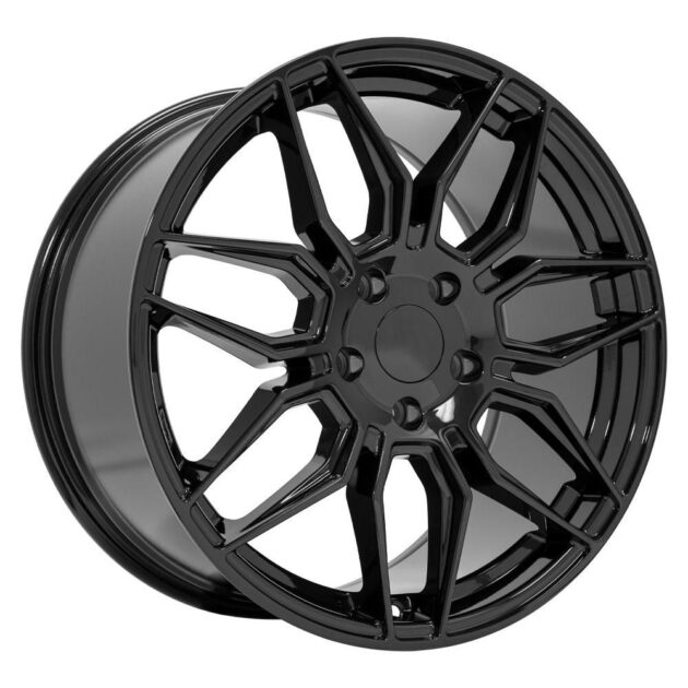 19" Replica Wheel CV03C Fits Chevrolet C7 Corvette 19x10 Gloss Black Wheel