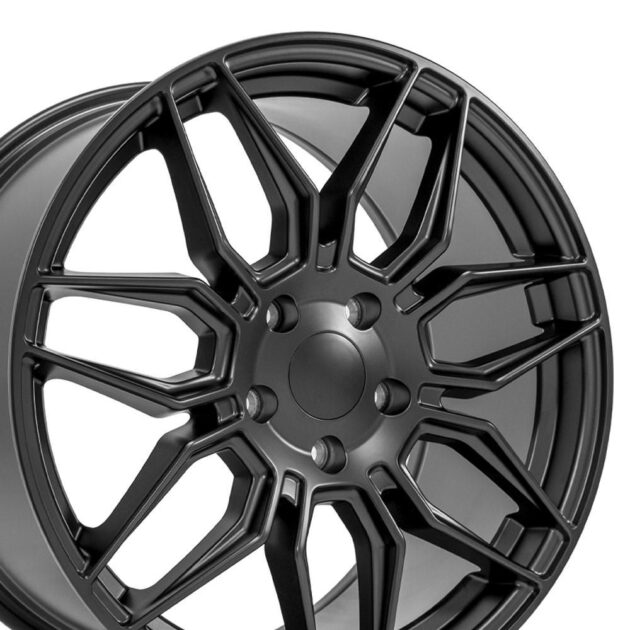19" Replica Wheel CV03C Fits Chevrolet C7 Corvette 19x10 Satin Black Wheel